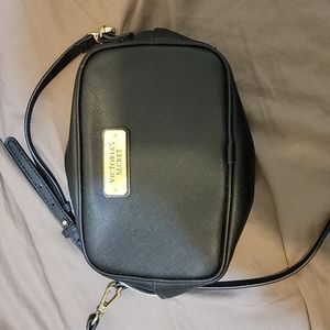 Victoria secret camera bag/cross body with gold brand metal detail.